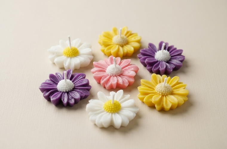 Daisy Flower Candle
