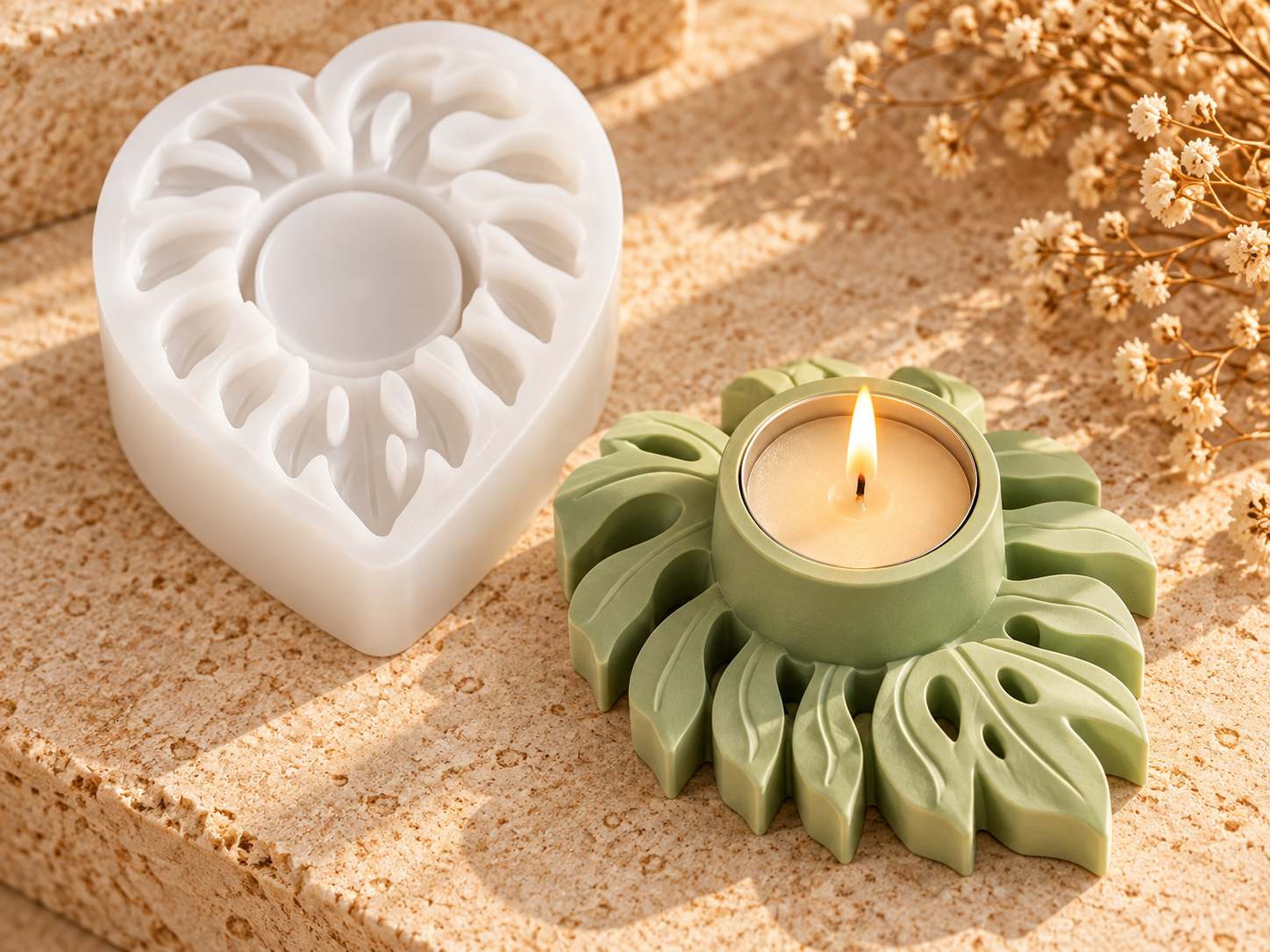 Leaf Tealight Holder Silicone Mould (BI-DC37)