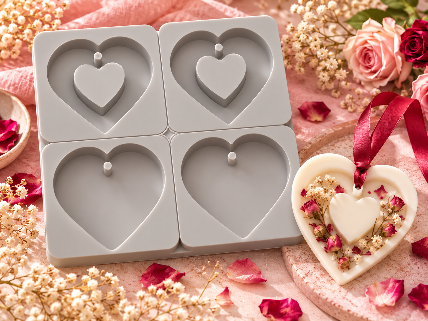 Heart Wax Hanger Silicone Mould (BI-134)