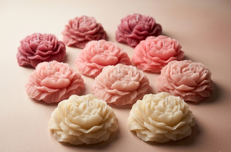 Peony Flower Candle