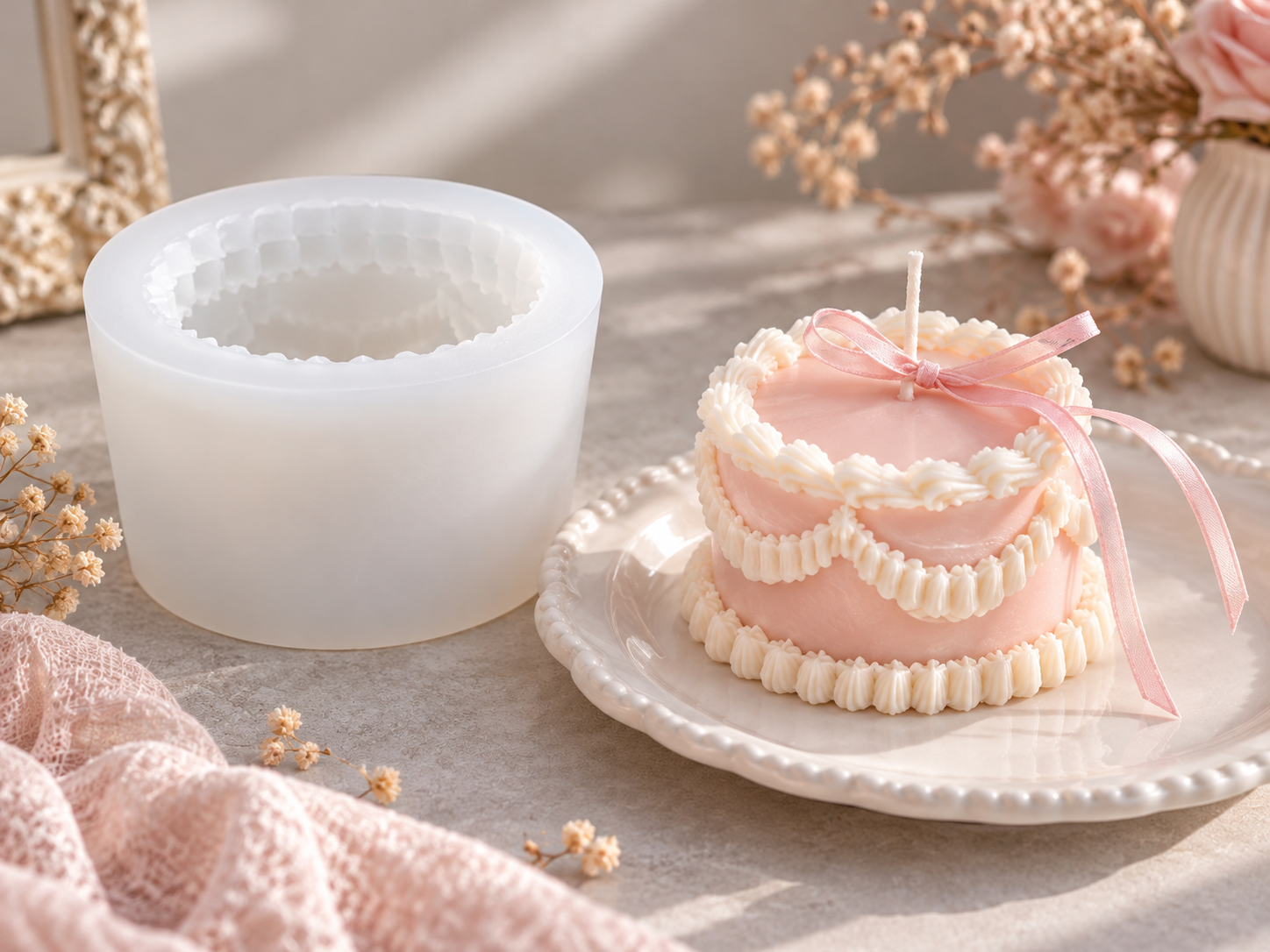 Vintage Cake Candle Silicone Mould (BI-282)