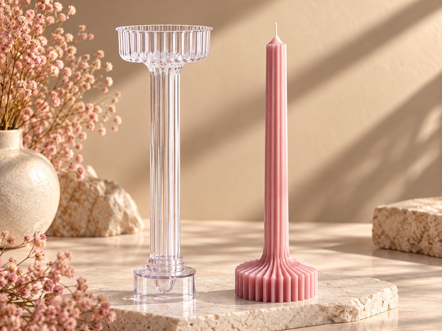 Flared Ribbed Taper Candle Mould, 30.5 cm (BI-PCM35)