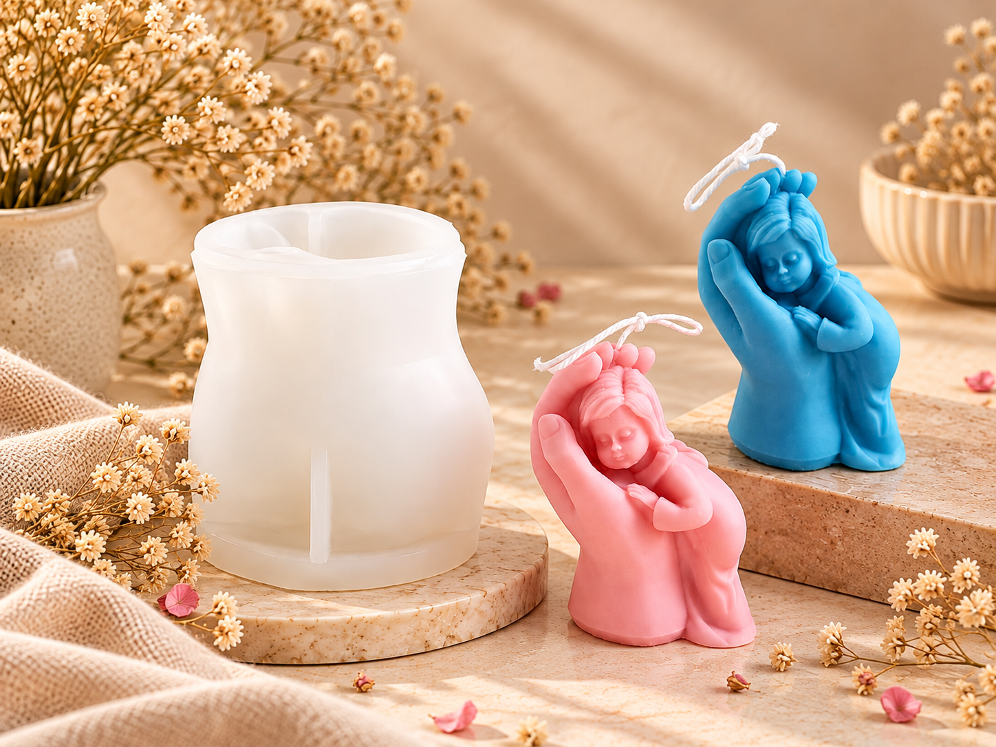 Sleeping Girl in Hand Candle Mould (BI-224)