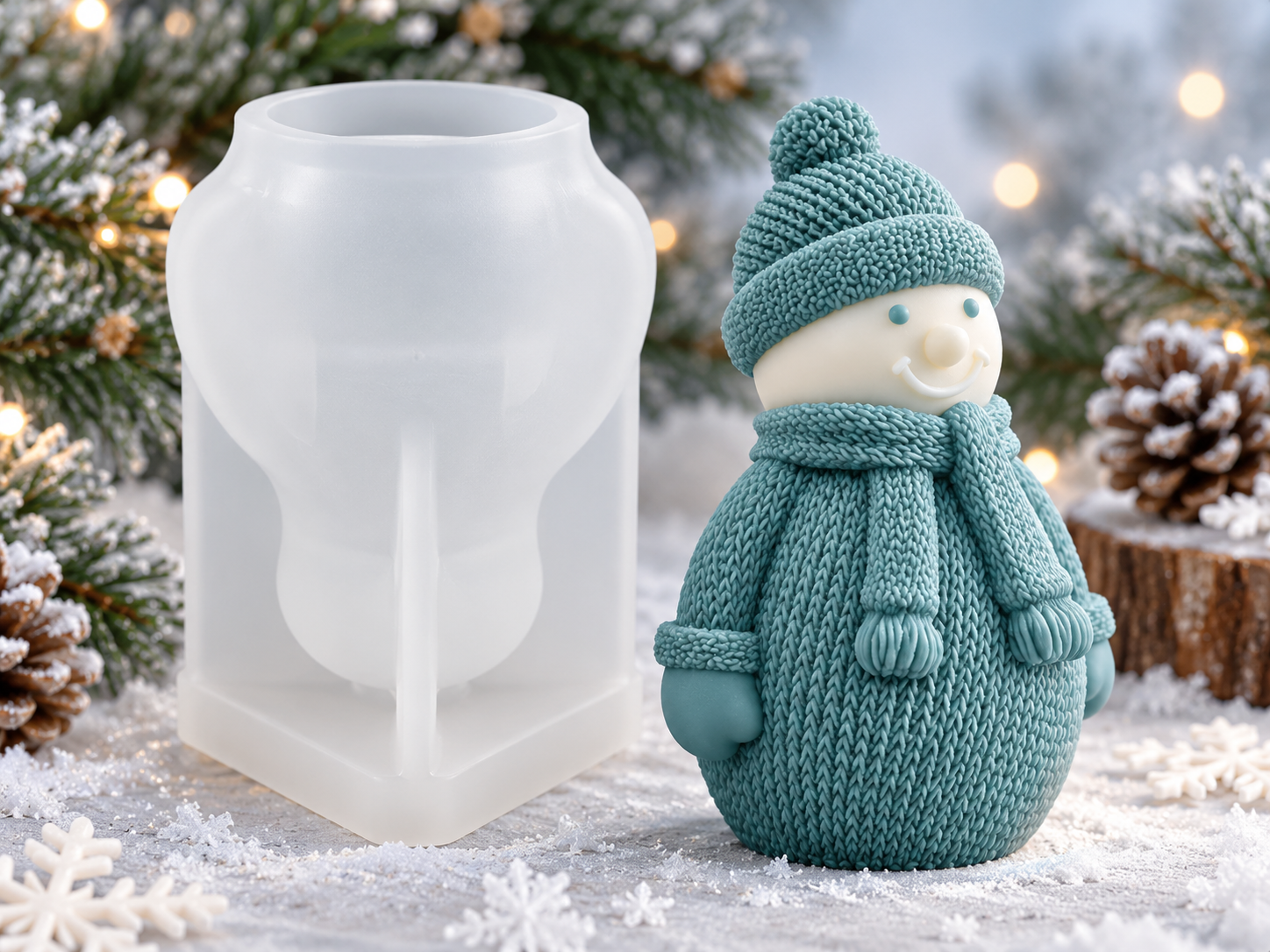 Knitted Snowman Candle Mould (BI-X10)