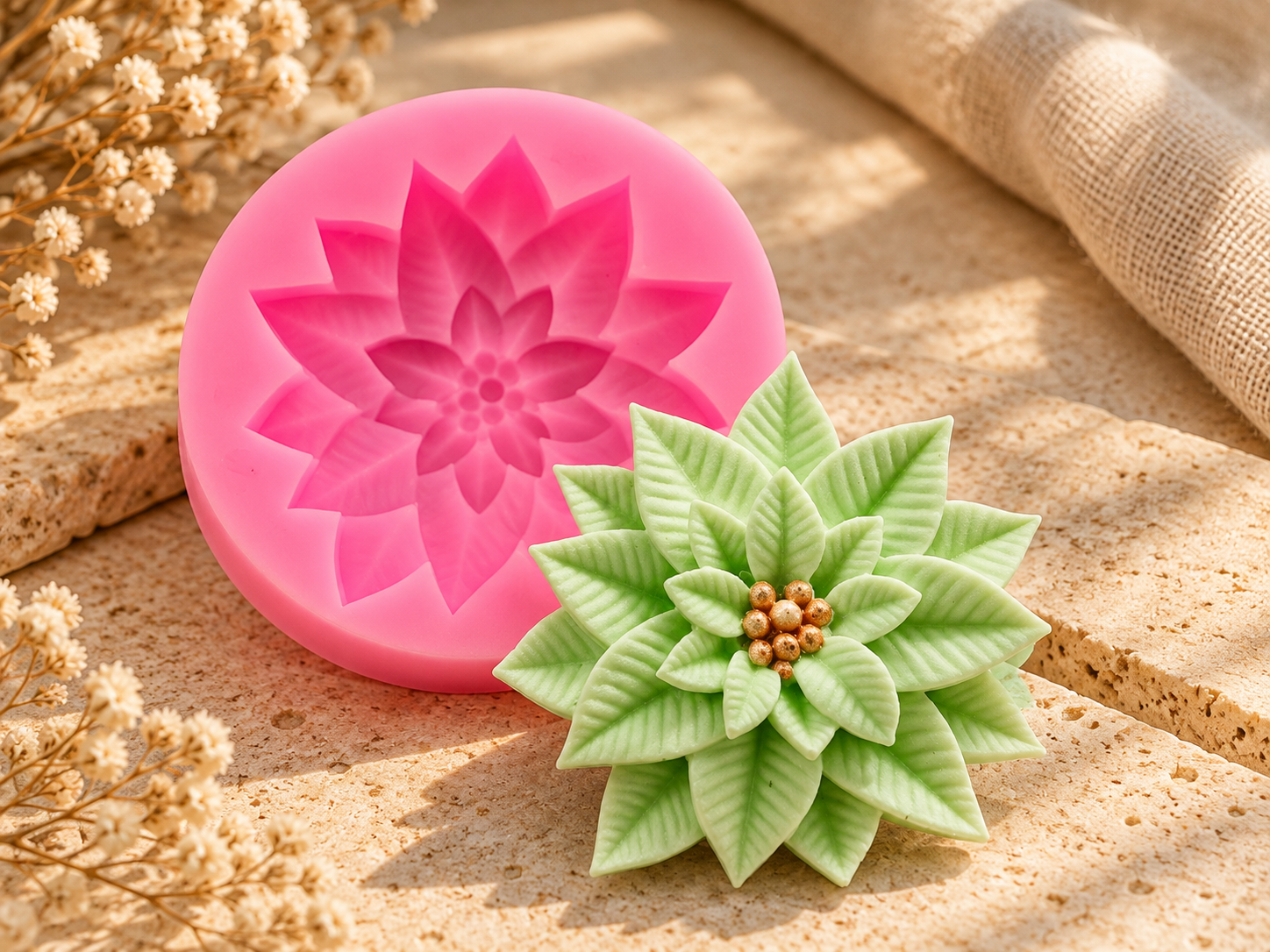 Poinsettia Flower Silicone Mould (BI-178)