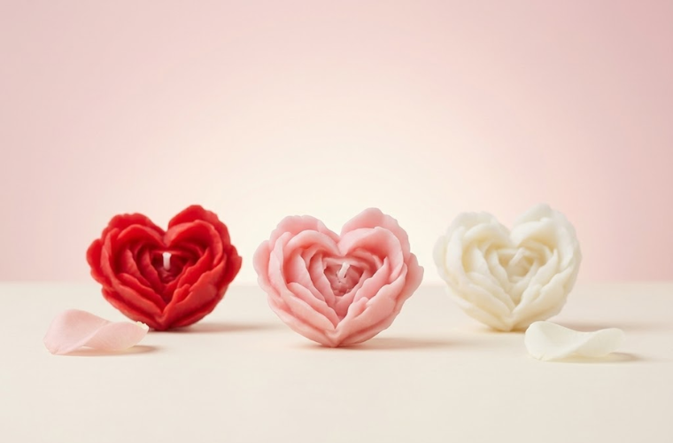Rose Heart Candle