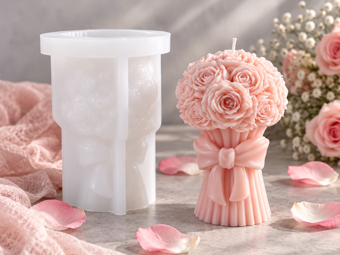 Rose Bouquet Candle Mould (BI-257)