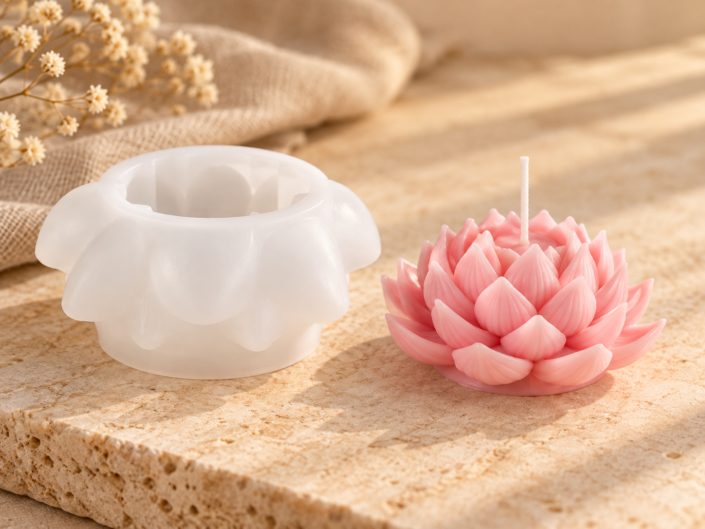 Lotus Candle Silicone Mould, Pointed Petals (BI-202)