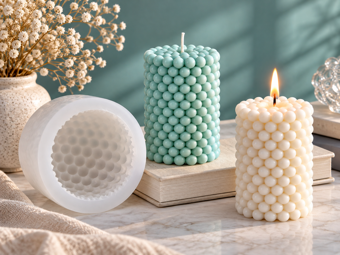 Bubble Pillar Candle Mould (BI-76)