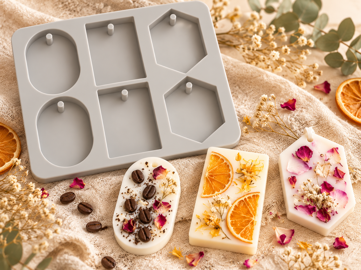 Oval, Rectangle and Hexagon Wax Tablet Mold (BI-104)